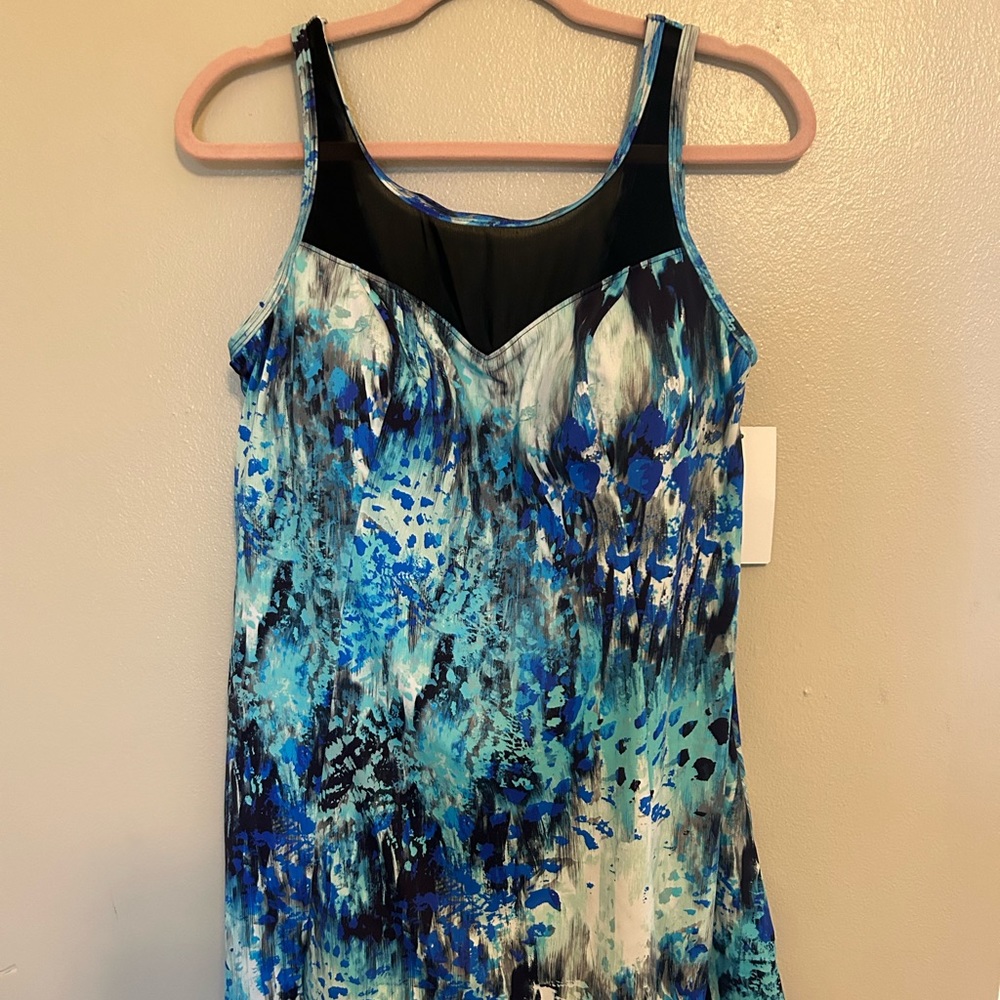 Swimsuit for All Size 20 Mesh High Neck Swimdress‎